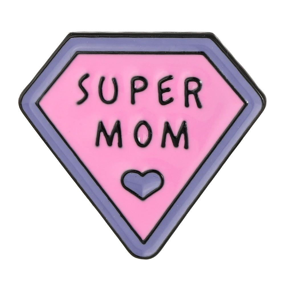 Mothers Day Metal Rainbow English Brooch