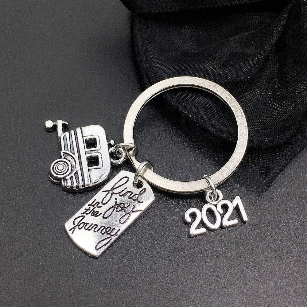 RV Outdoor Gift Retirees Memorial Keychain