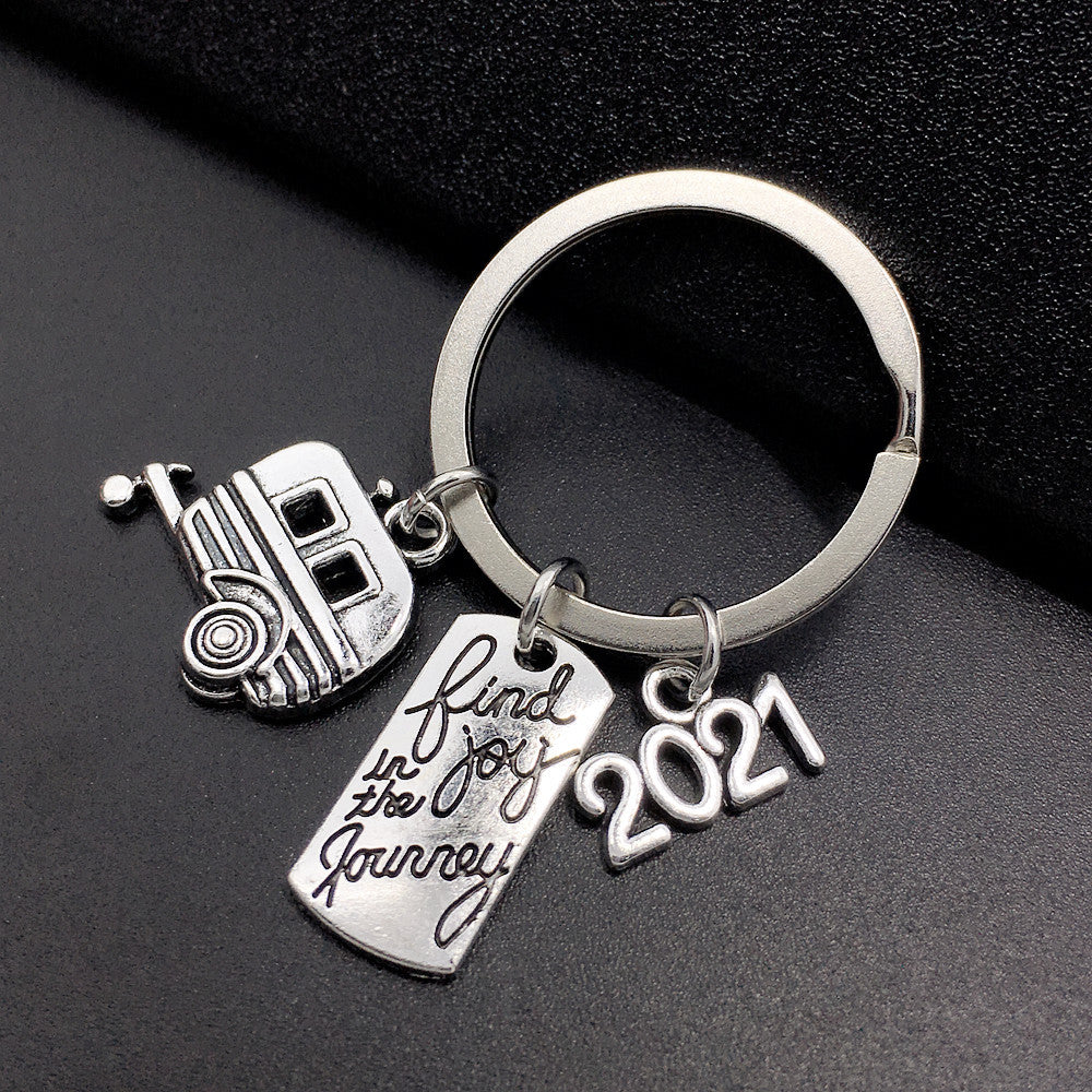 RV Outdoor Gift Retirees Memorial Keychain