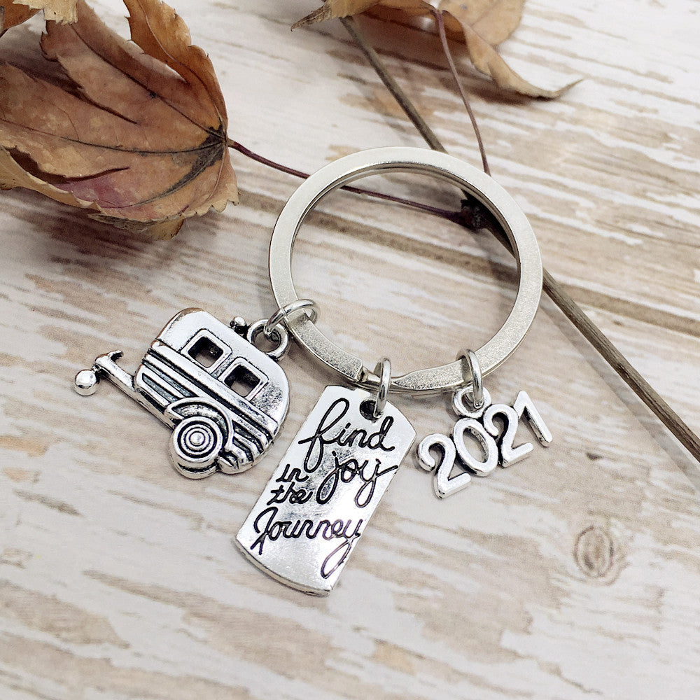 RV Outdoor Gift Retirees Memorial Keychain