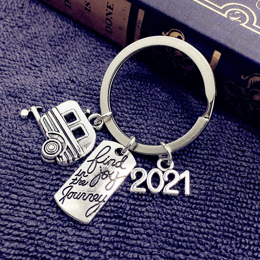 RV Outdoor Gift Retirees Memorial Keychain