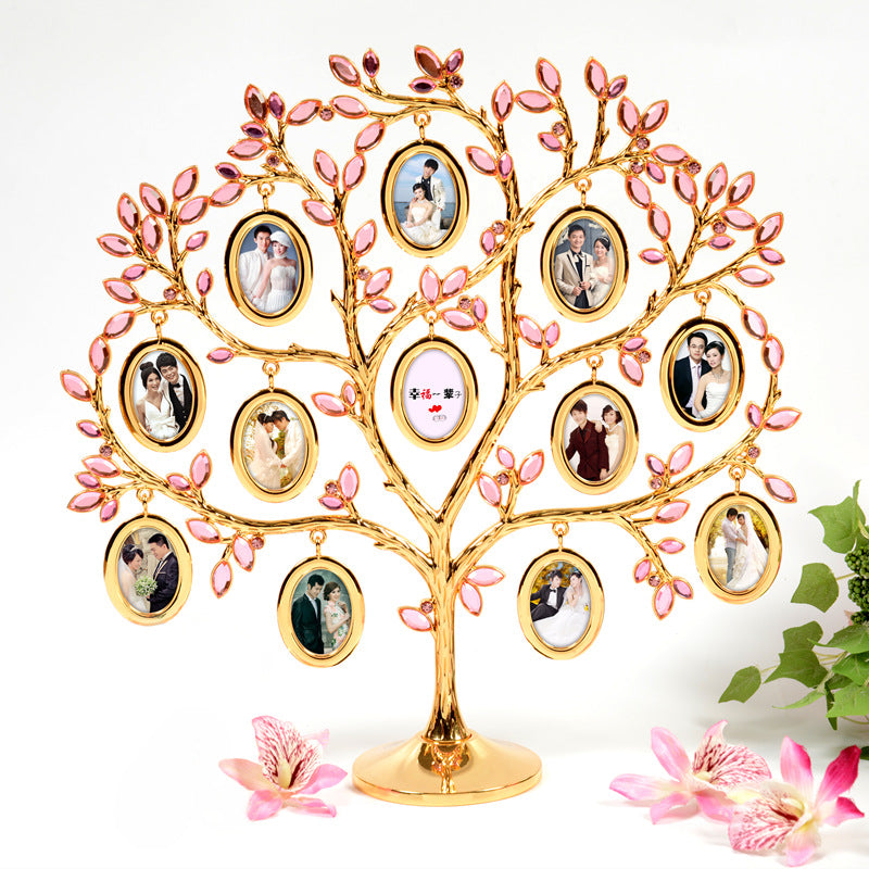Rhinestone Family Tree Photo Frame Tree Memorial Day Gift