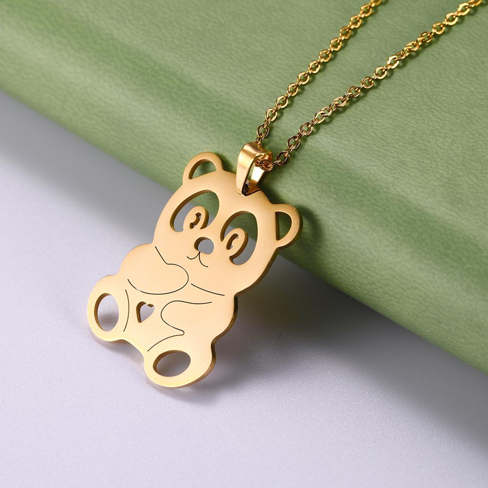 Animal Day Size Koala Mother And Child Stainless Steel Necklace