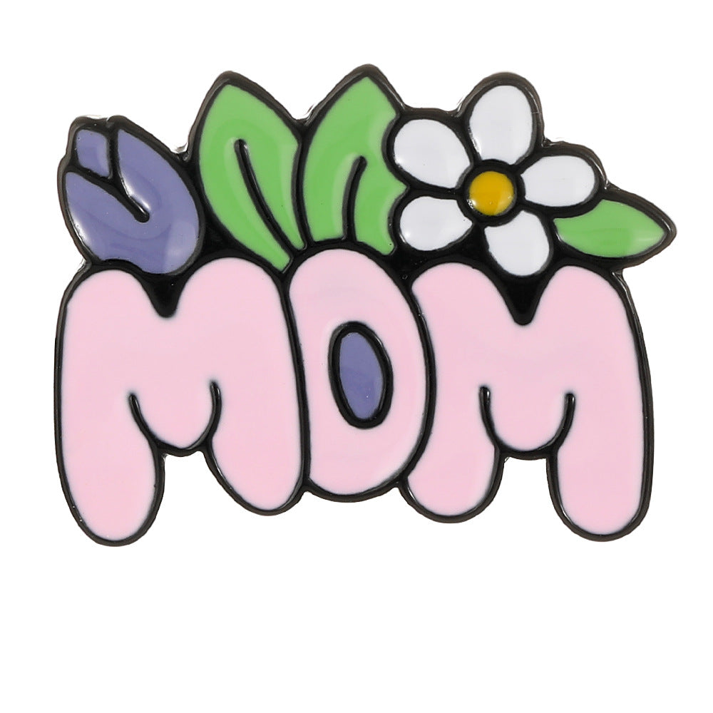 Mothers Day Metal Rainbow English Brooch