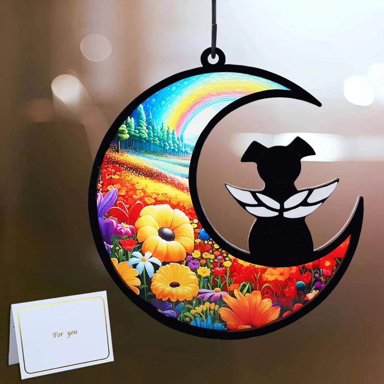 Colorful Acrylic Hanging Ornament As A Memorial Sympathy Gift For Catcher Pets