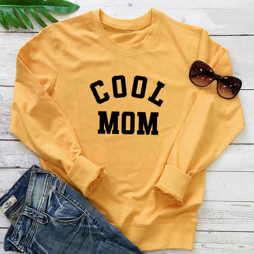 Cool MOM Pure Letter Printing New Long Sleeve Sweater