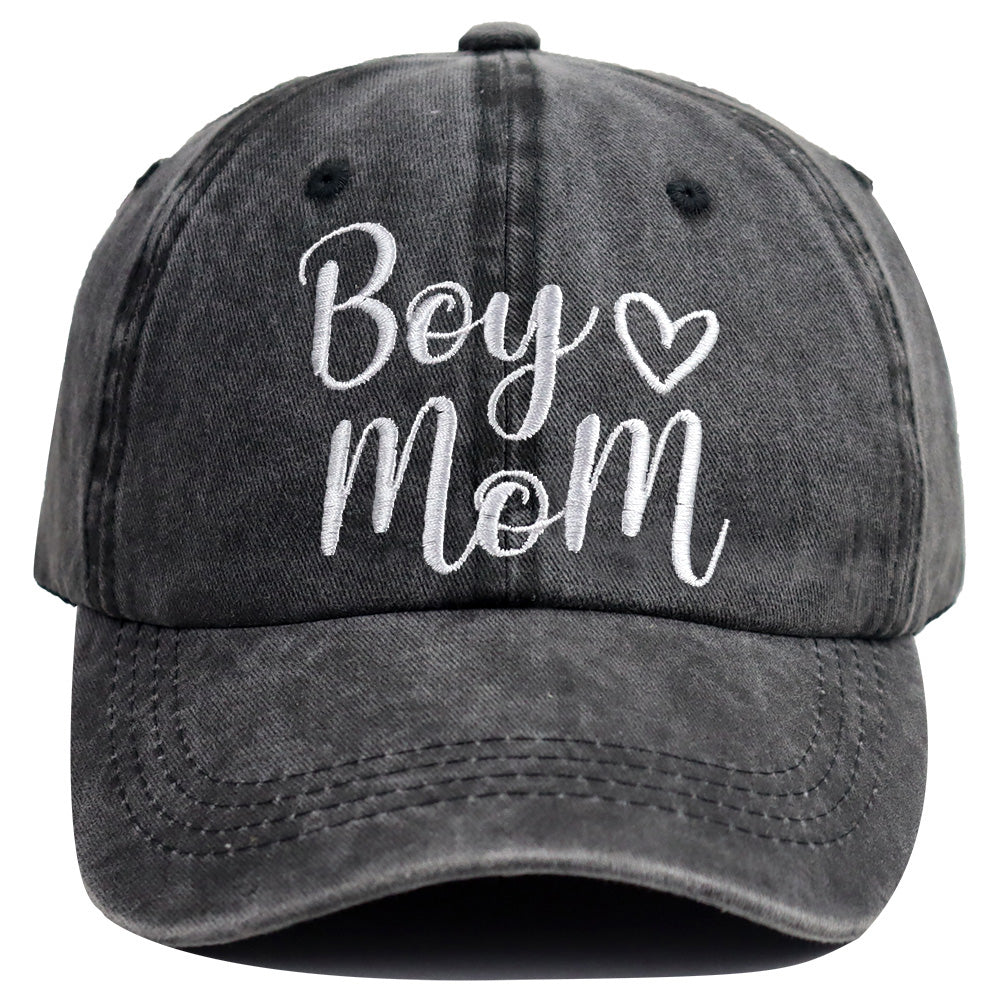 Boy Mom Hat For Women, Mother S Day Birthday Mama Gifts, Adjustable Embroidered Wash Cotton Baseball Cap
