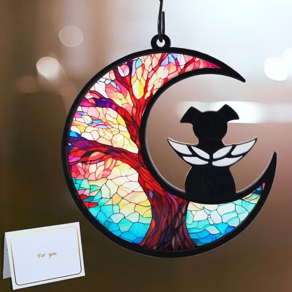 Colorful Acrylic Hanging Ornament As A Memorial Sympathy Gift For Catcher Pets