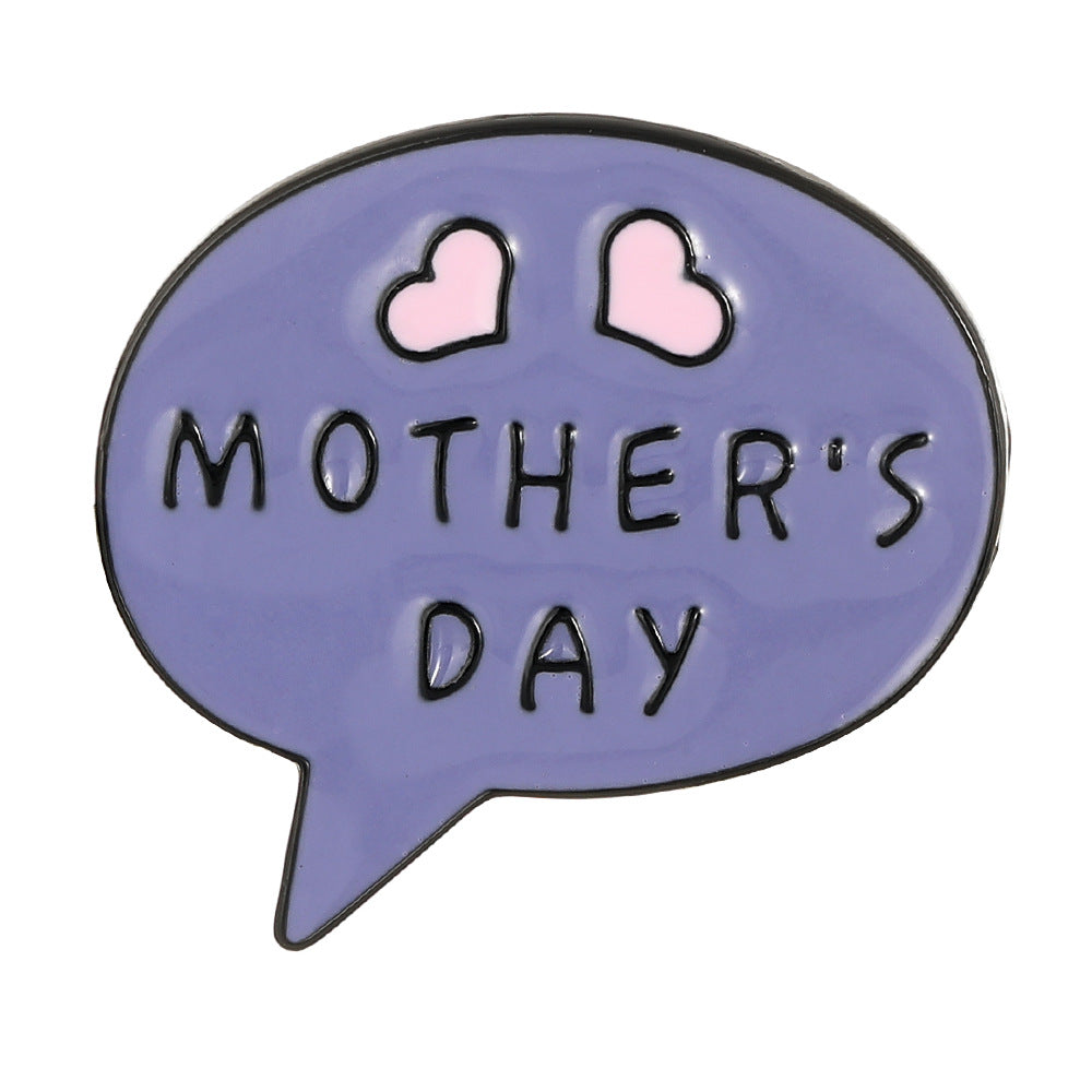 Mothers Day Metal Rainbow English Brooch