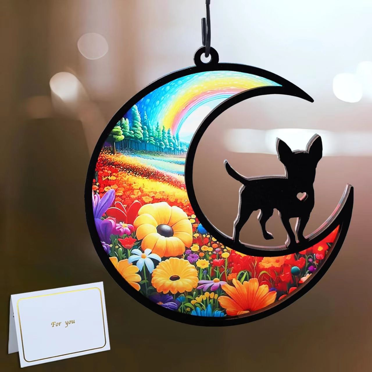 Colorful Acrylic Hanging Ornament As A Memorial Sympathy Gift For Catcher Pets