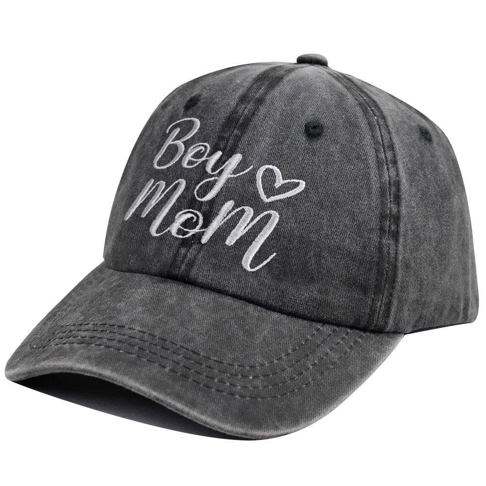 Boy Mom Hat For Women, Mother S Day Birthday Mama Gifts, Adjustable Embroidered Wash Cotton Baseball Cap