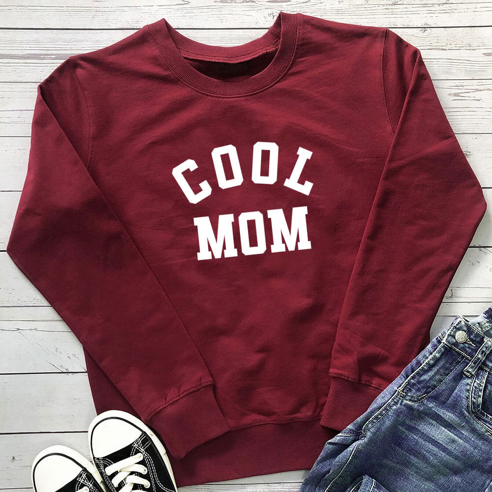 Cool MOM Pure Letter Printing New Long Sleeve Sweater